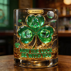 Good Luck From Outer Space Fun Patricks's Day Round Glass, Personalized Gifts 01QHTN040226