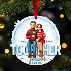 Couple Forever Christmas Ornament Personalized Gifts For Couple 01HUDT271025 - Ornament - GoDuckee