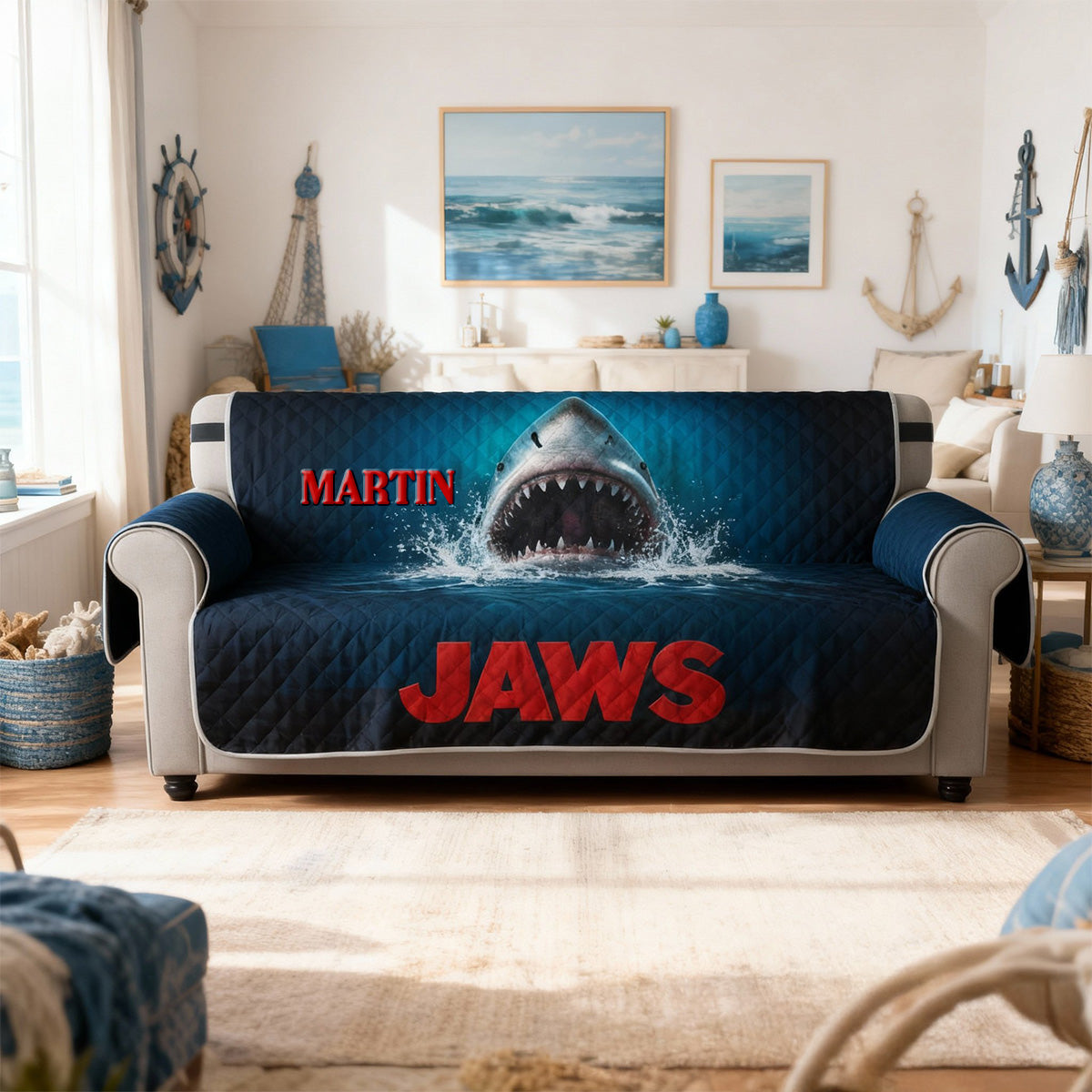 Bold Sea Quilted Sofa Cover - Personalized Gifts 05HYMG260126