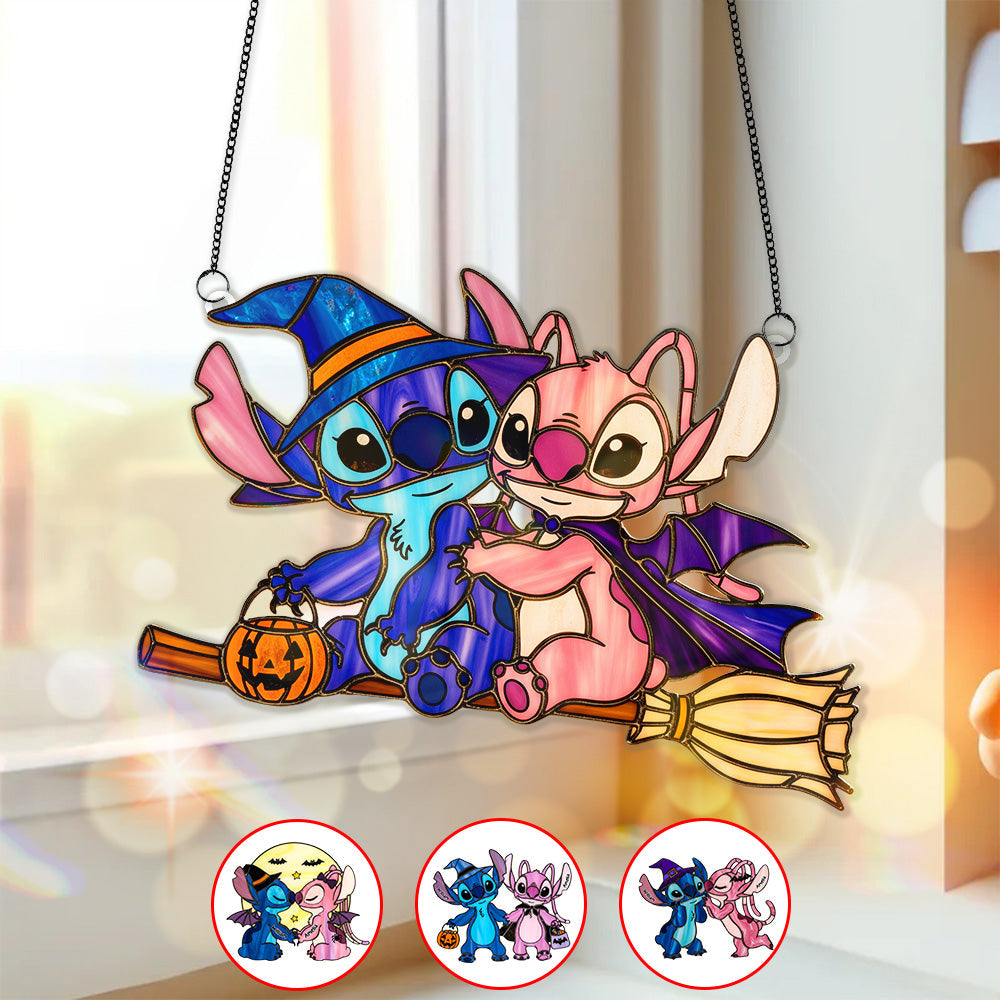 Halloween Couple Suncatcher - Personalized Gifts For Couple 01pgmg050825 - Ornament - GoDuckee