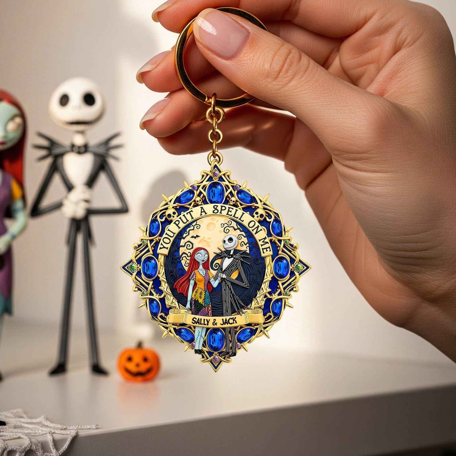 Gothic Skeleton Couple Keychain - Personalized Gifts For Couple 02HULU300825