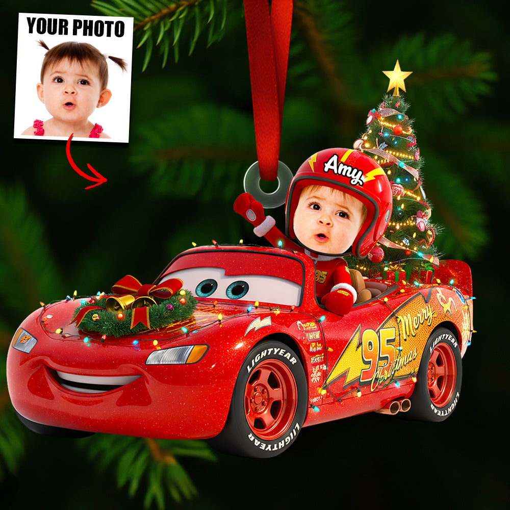 Racing Kids Christmas Ornament Custom Photo Christmas Tree Gifts 01OHDT231025