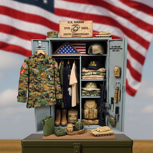Military 250th Anniversary Personal Locker Plaque - Personalized Gifts For Veteran 051qhtn300625 MR