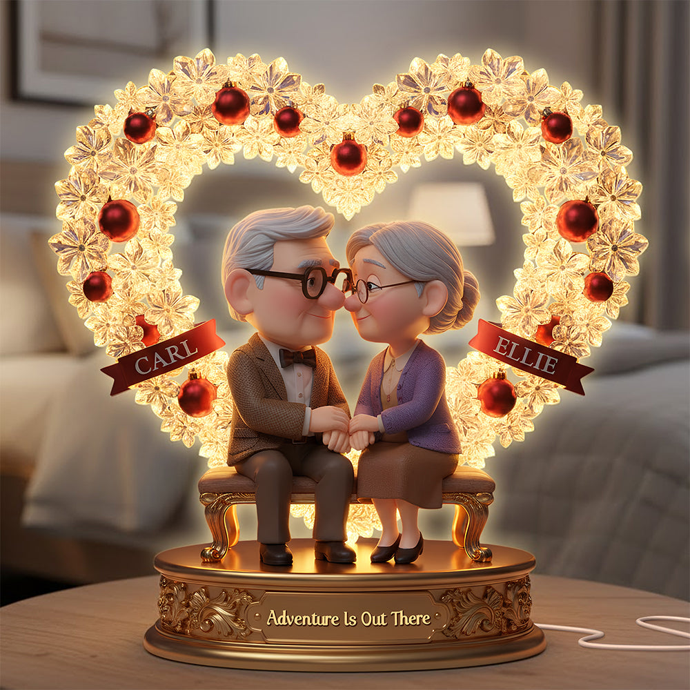 Romantic Old Couple Light Box, Personalized Gifts For Couple 04TODT281125