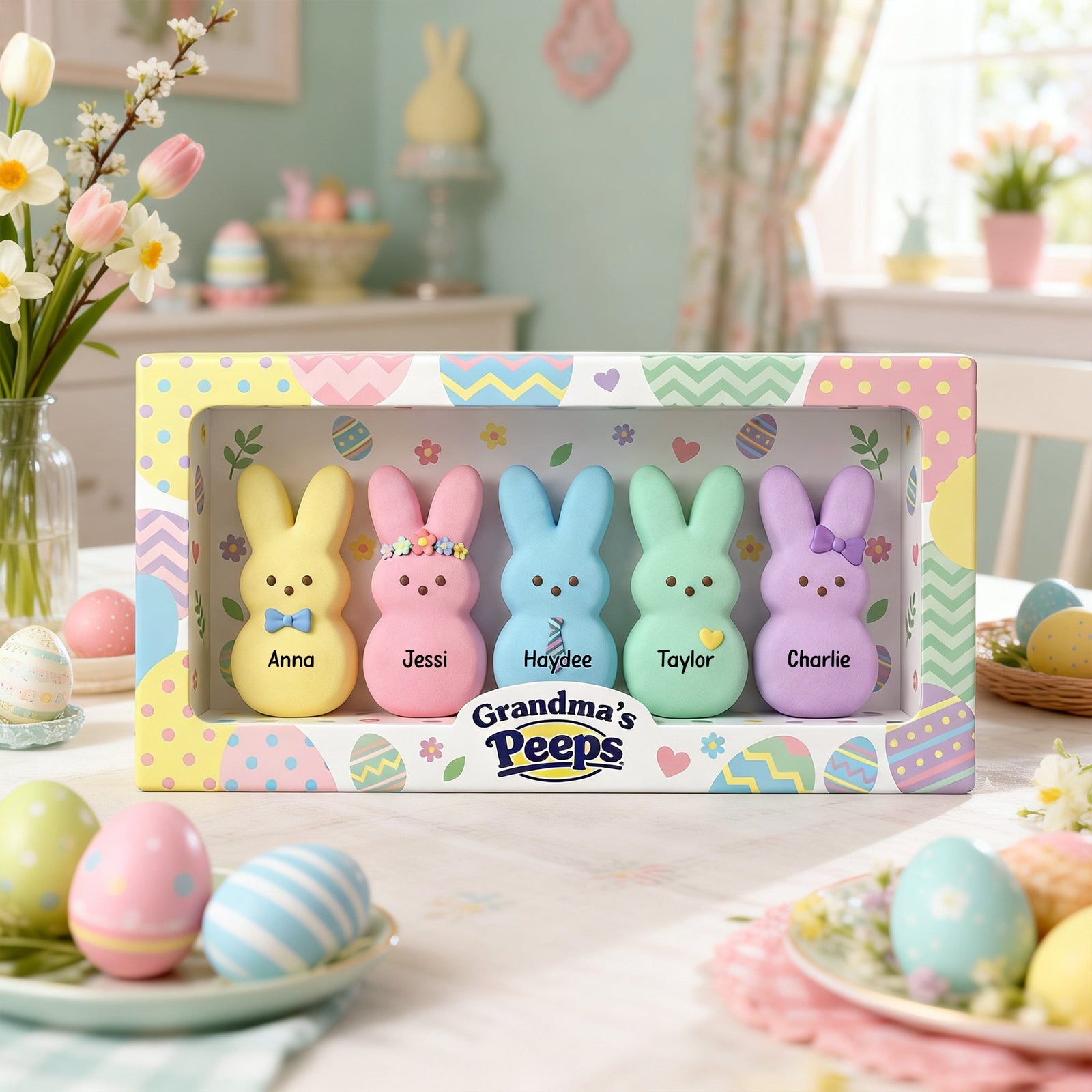 Easter Day Bunny Acrylic Plaque - Personalized Gifts For Grandma Plaque 01NALU290126