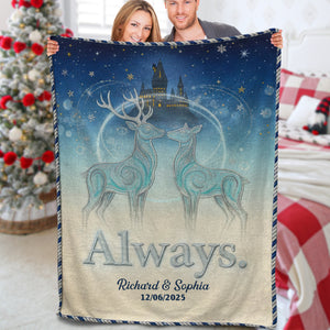 Fantasy Deer Lovers Blanket – Personalized Gifts For Couple 03toqn221025