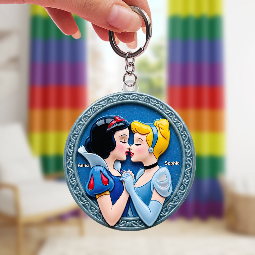 Cartoon LGBT Couple Keychain - Personalized Gifts For Couple 01hutn280525