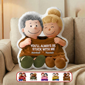 Cute Couple In Shirt Shaped Pillow, Personalized Gifts For Couple 01qhmg131225