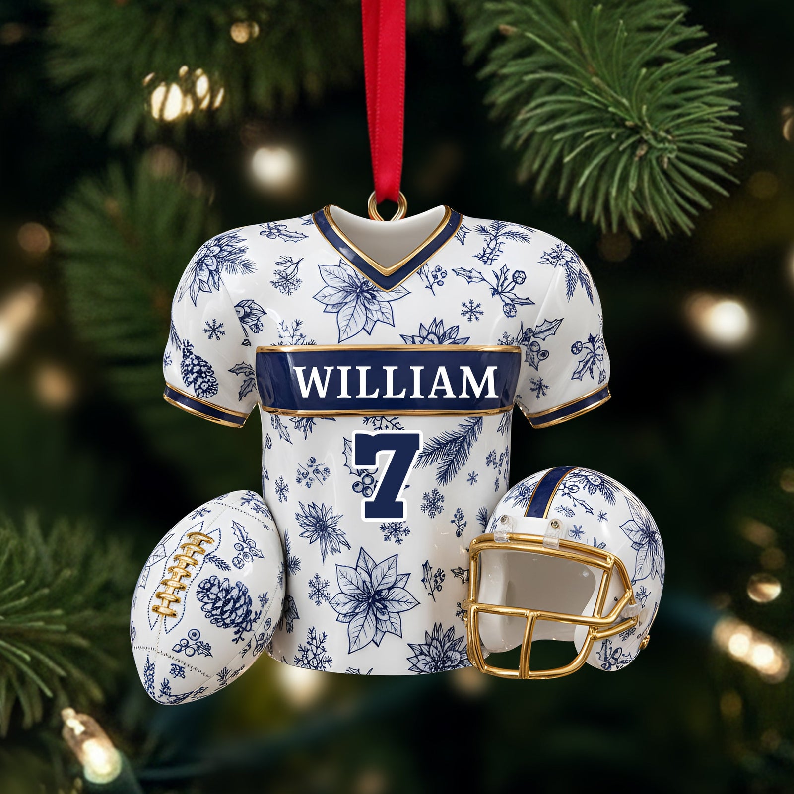 Personalized Christmas Festive Jersey Keepsake Ornament 06PGLU300925