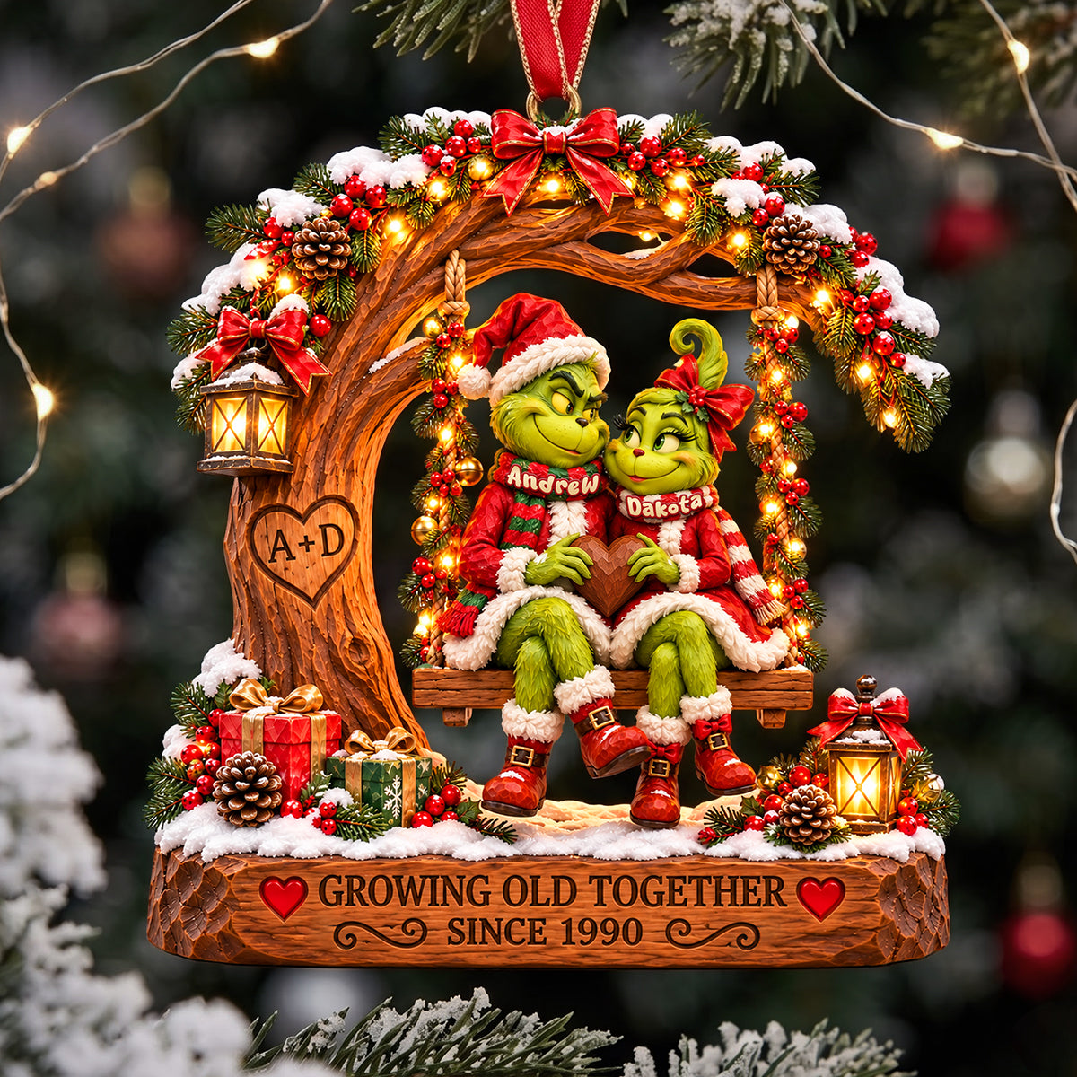 Growing Old Together Christmas Ornament - Personalized Gifts For Couple 01TYTA071026