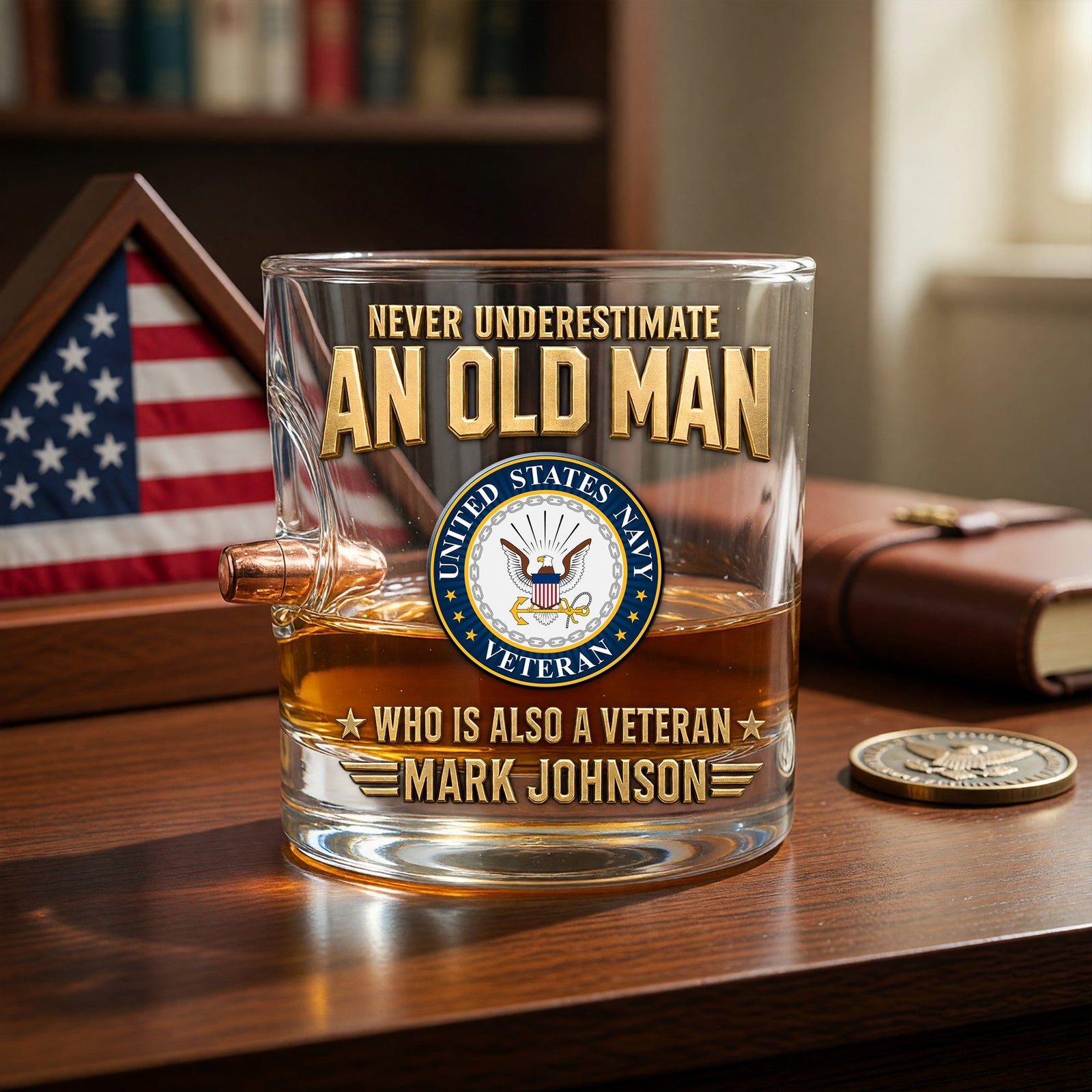 Bullet Round Glass - Personalized Gifts For Veterans 05tyqn120626