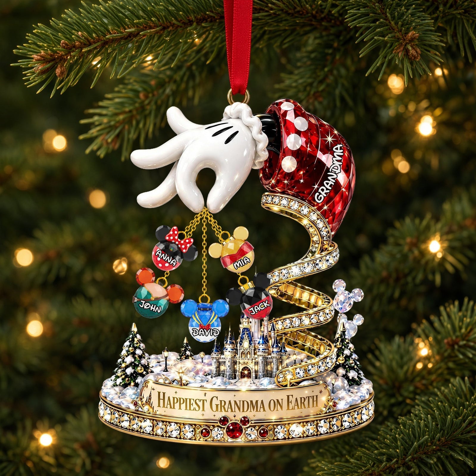 Happiest Grandma On Earth Acrylic Ornament - Personalized Christmas Gifts For Grandma 04ohlu290826