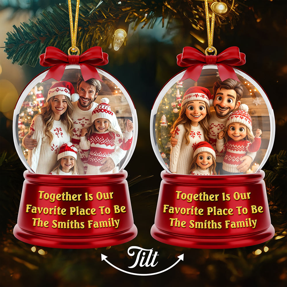 Smiling Family Christmas Lenticular Ornament - Custom Photo Gifts For Family 04PGQN190925-Homacus