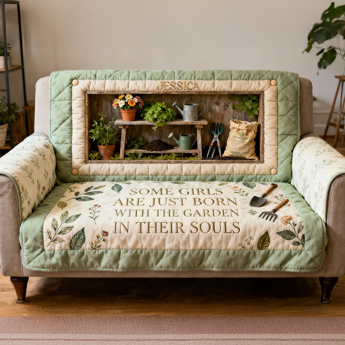 Gardening Quilted Sofa Cover - Personalized Gifts For Garden Lovers 01kita260126