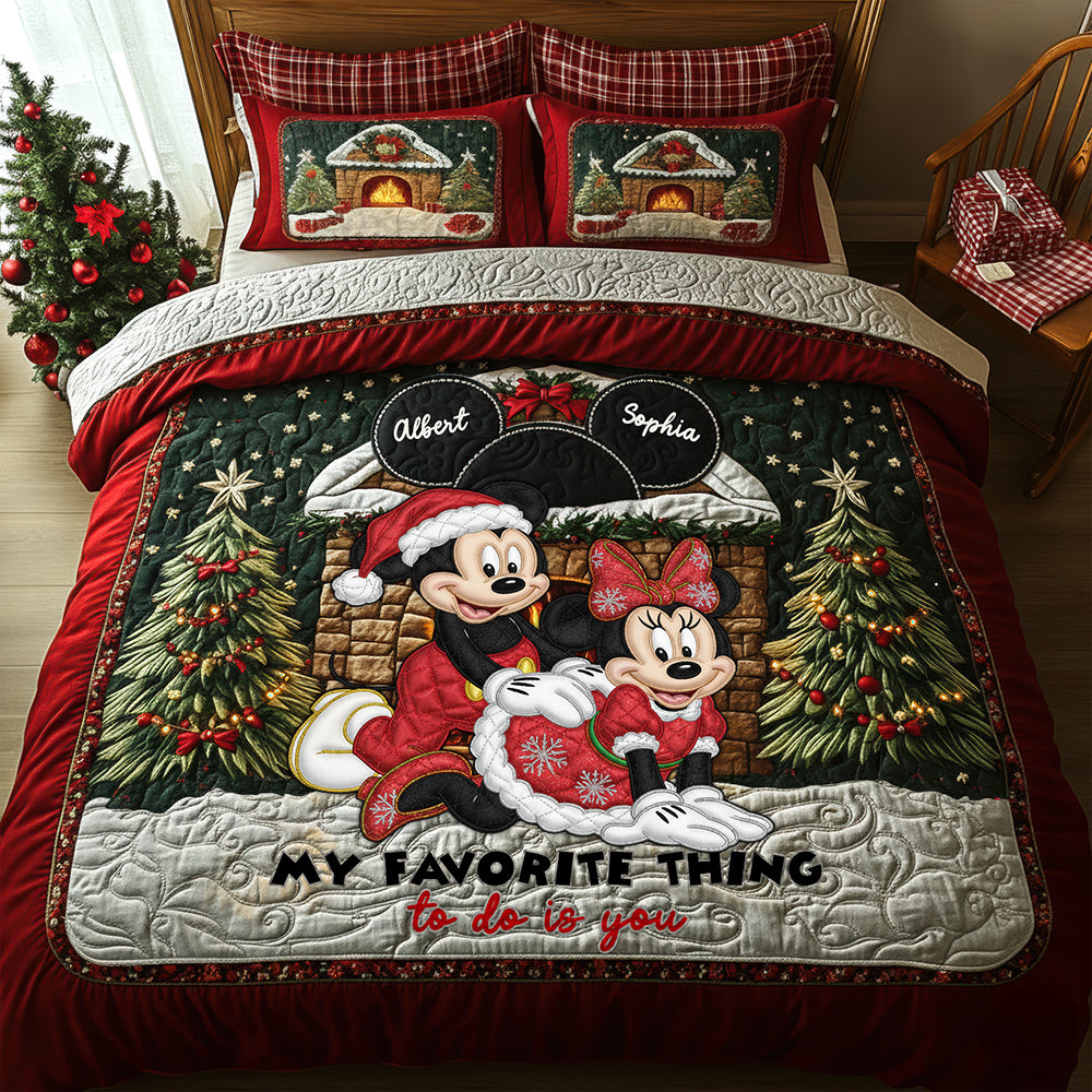 Festive Couple Bedding Set Special Line - Personalized Christmas Gifts For Couple 02NAQN190925