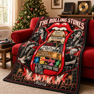 The Rolling Stones Guitar Blanket - Personalized Gifts For Music Lovers 02HAHU141026