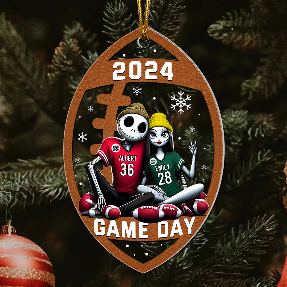 Personalized Gifts For Couple Love Football Acrylic Ornament 07ACQN121024 - Ornament - GoDuckee