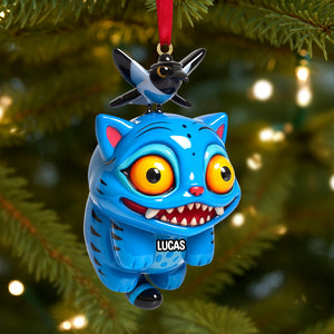 Blue Mischief Cat Acrylic Ornament Personalized Gifts For Christmas 02natn101125