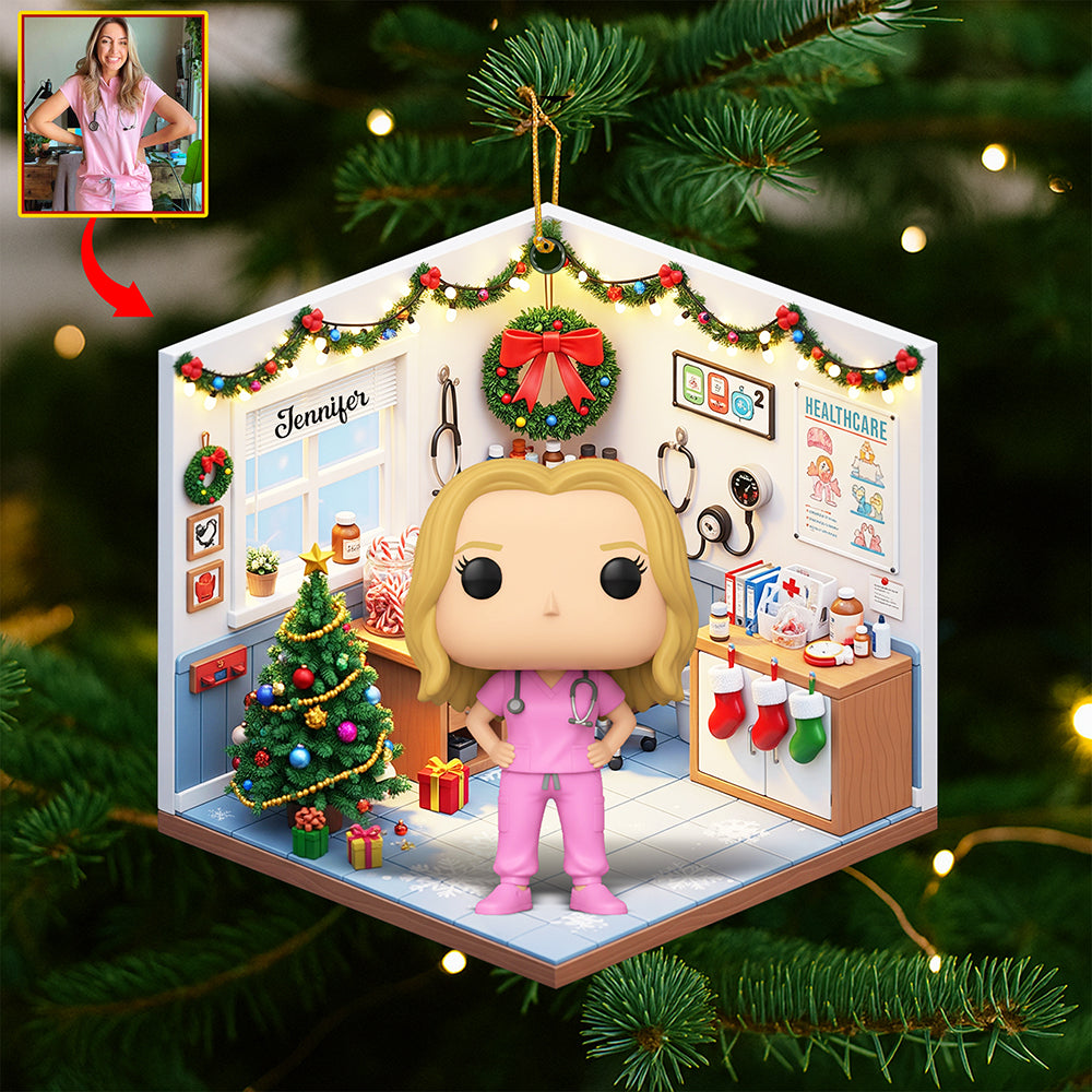 Cute Nurse Christmas Ornament - Custom Photo Gifts For Nurse 05pgqn060925