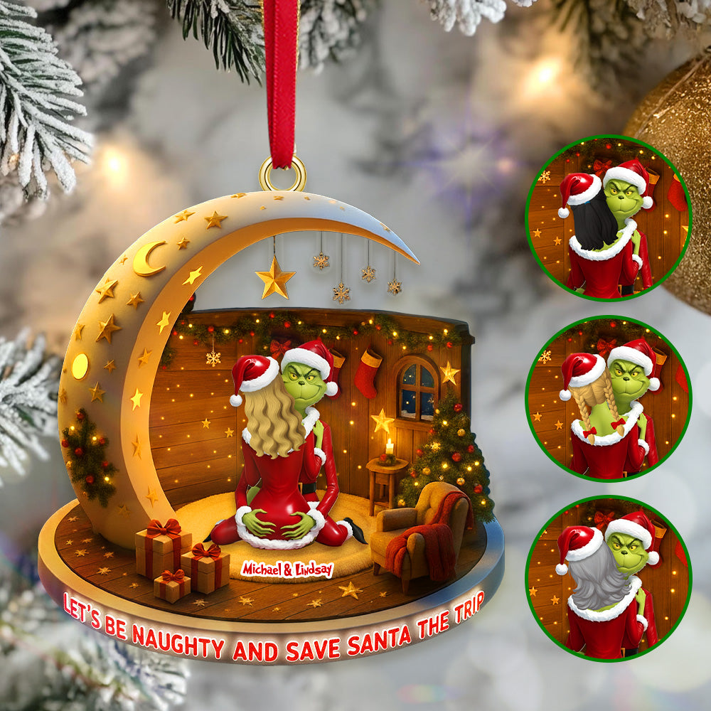 Personalized Gifts For Christmas, Naughty Couple Acrylic Ornament 04tomg130925