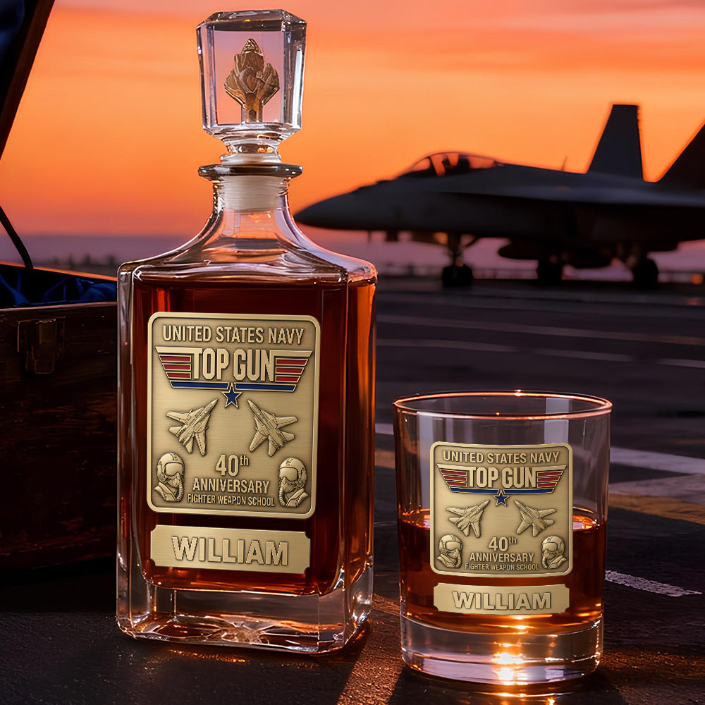 Fighter Aircraft Celebrating 40th Anniversary Decanter Set - Personalized Gifts 03kidt250226