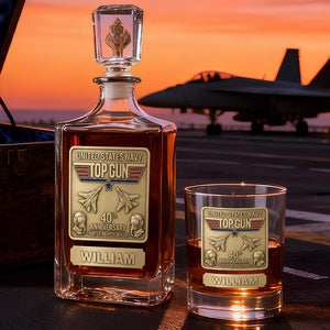 Fighter Aircraft Celebrating 40th Anniversary Decanter Set - Personalized Gifts 03kidt250226