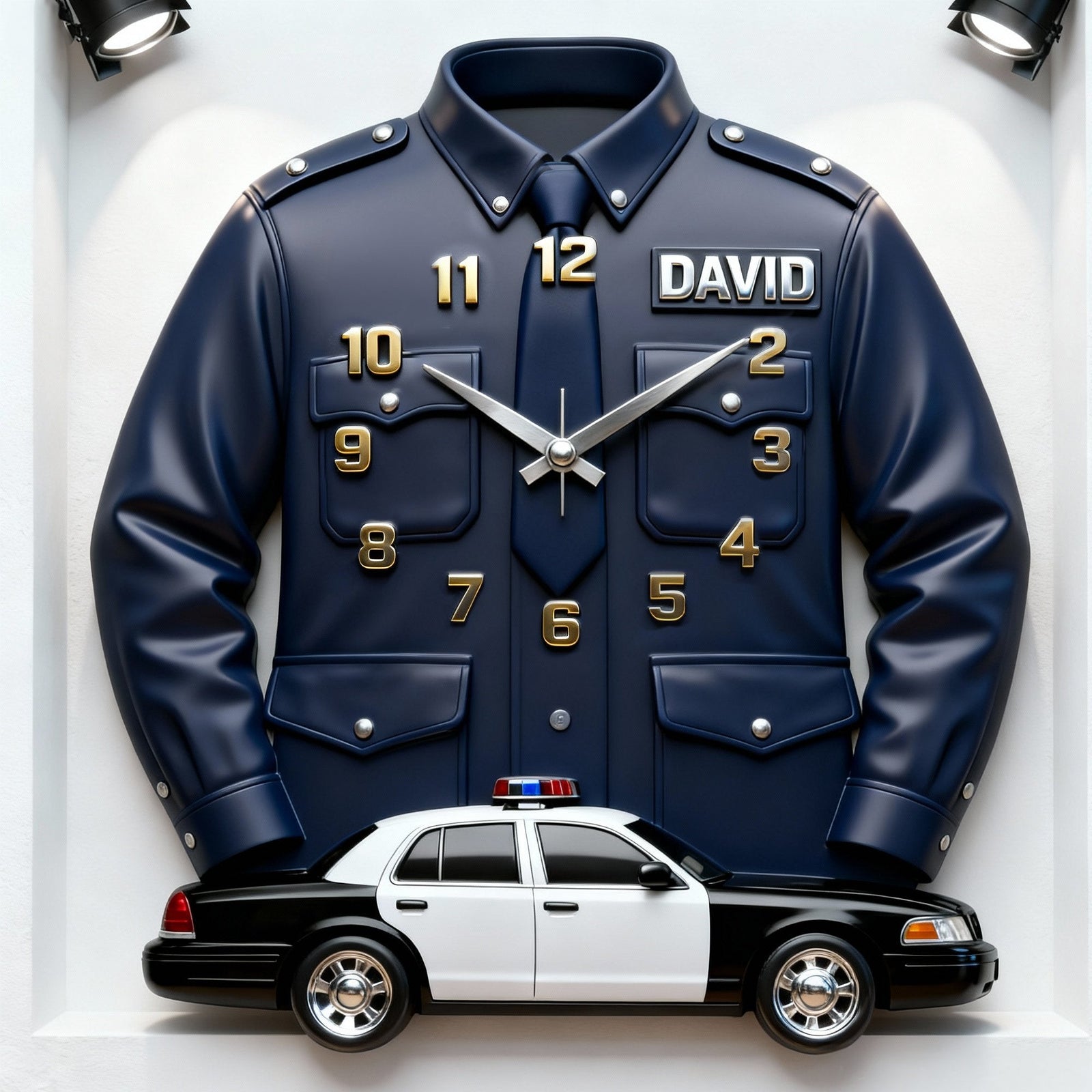 Personalized Gifts For Police Officers Acrylic Hanging Wall Clock 02totn060126