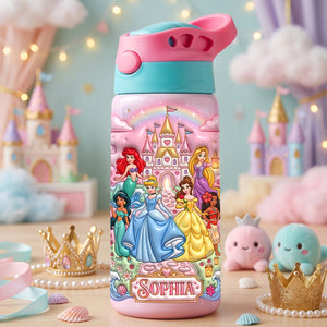 Fairytale Princess 12oz Colorful Kid Tumbler - Personalized Gift For Kids 04TYDH240726