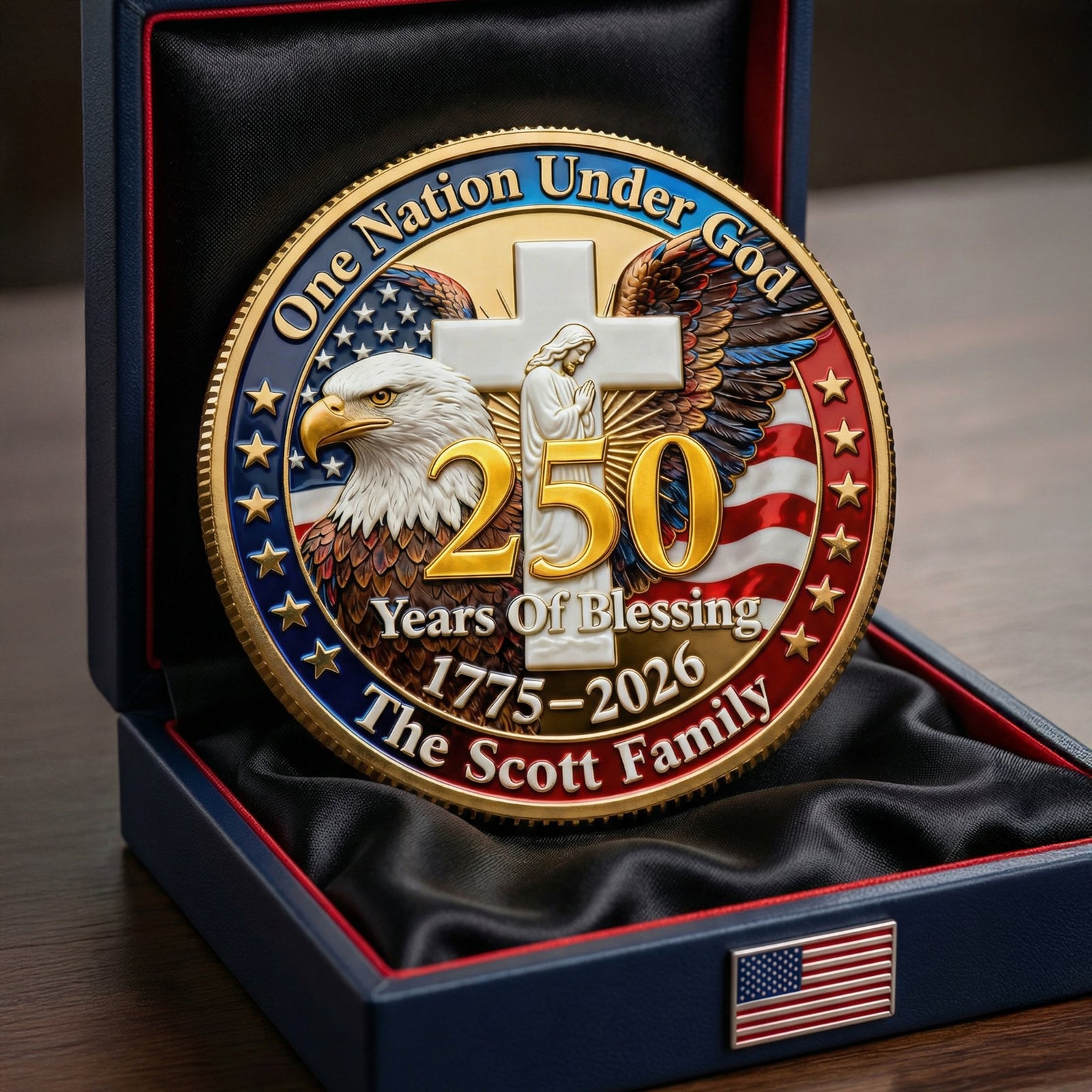 USA 250th Anniversary Printed Metal Coin - Personalized Gifts For Patriots 02huqn260226