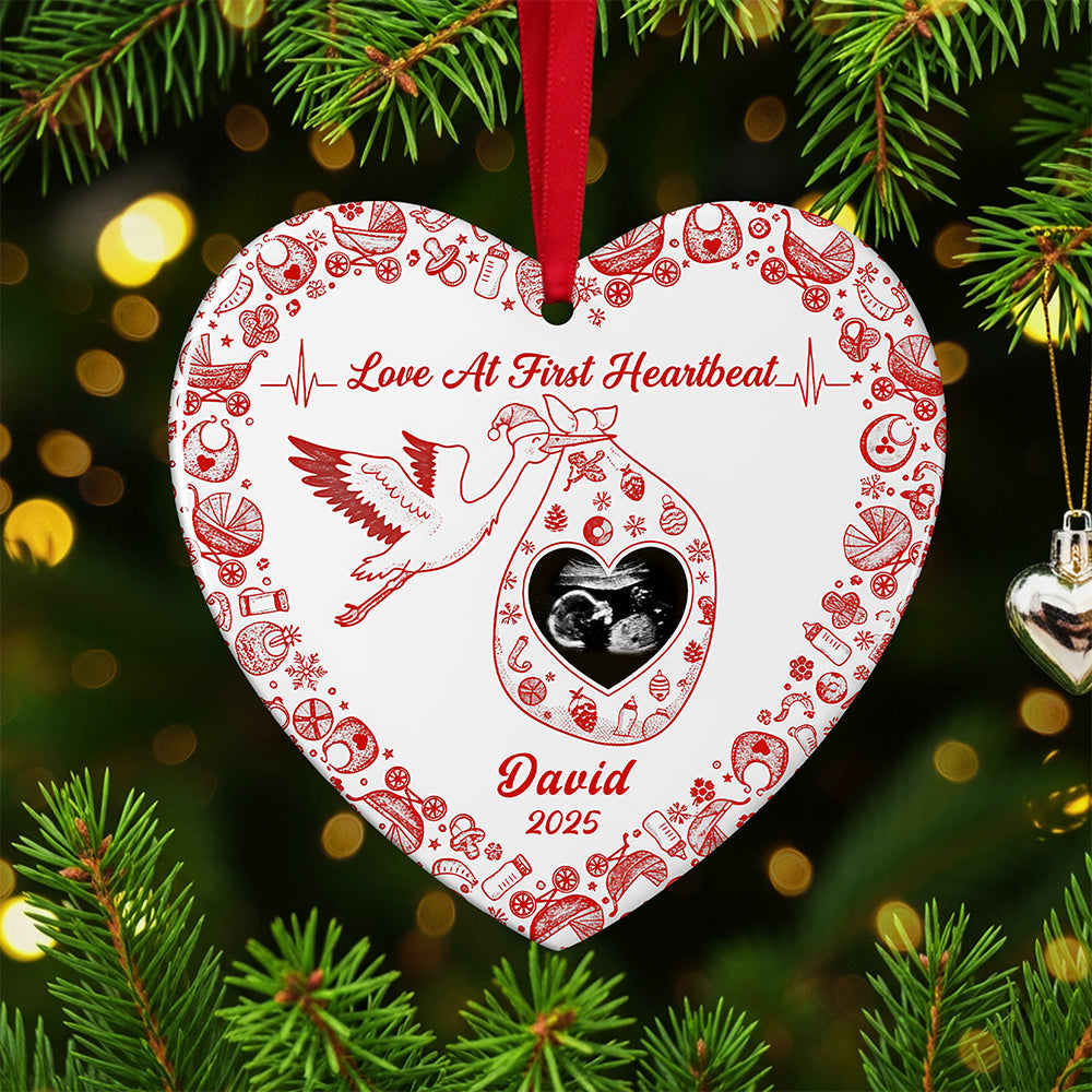 Personalized Christmas Gifts For Pregnant Women Heart Ceramic Ornament 03kita170925