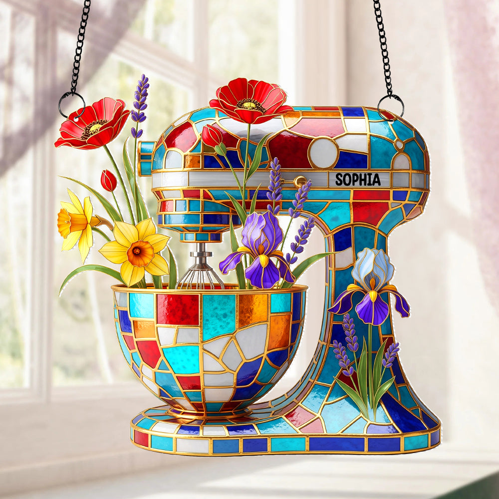 Baking Mixer Window Hanging Suncatcher Ornament - Personalized Gifts For Baker 02NATN280725
