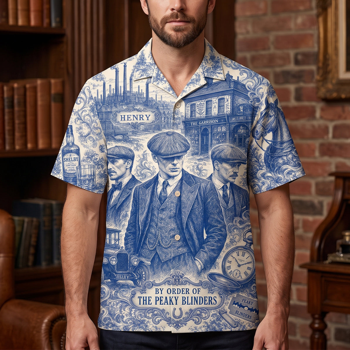 Toile de Jouy Hawaiian Shirt - Personalized Gifts 03hatn040726