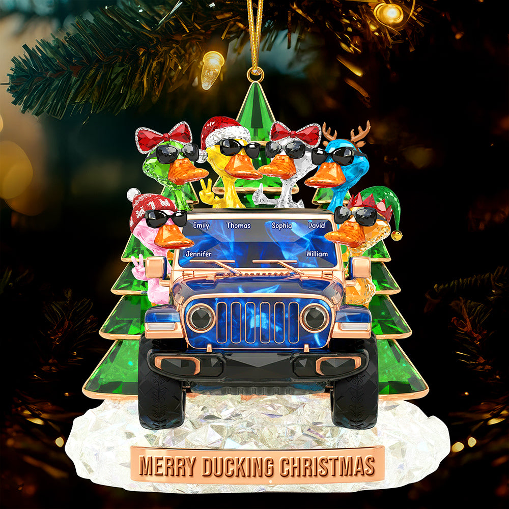 Jolly Off-road Ride With Duck Gang Ornament - Personalized Gifts For Family 06qhqn250925