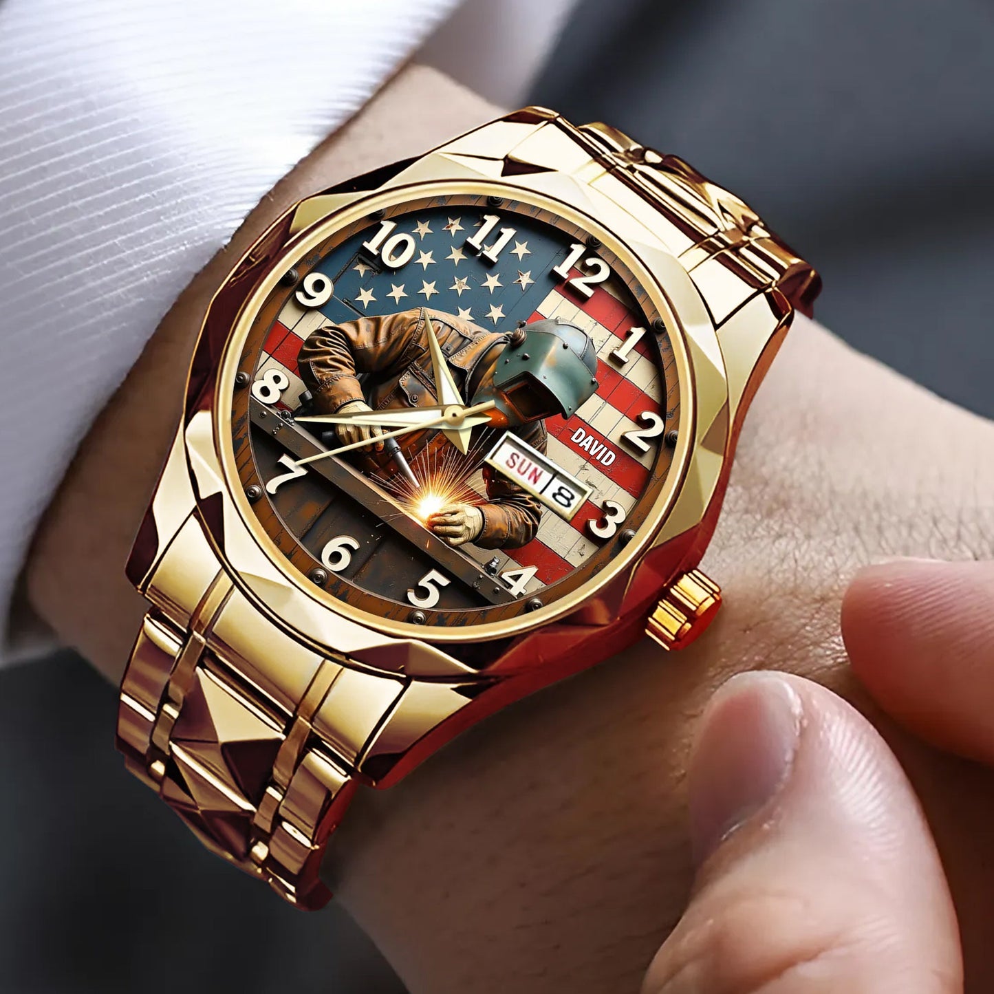 Personalized Christmas Gifts For Welder Stainless Steel Men's Watch 01hutn250725
