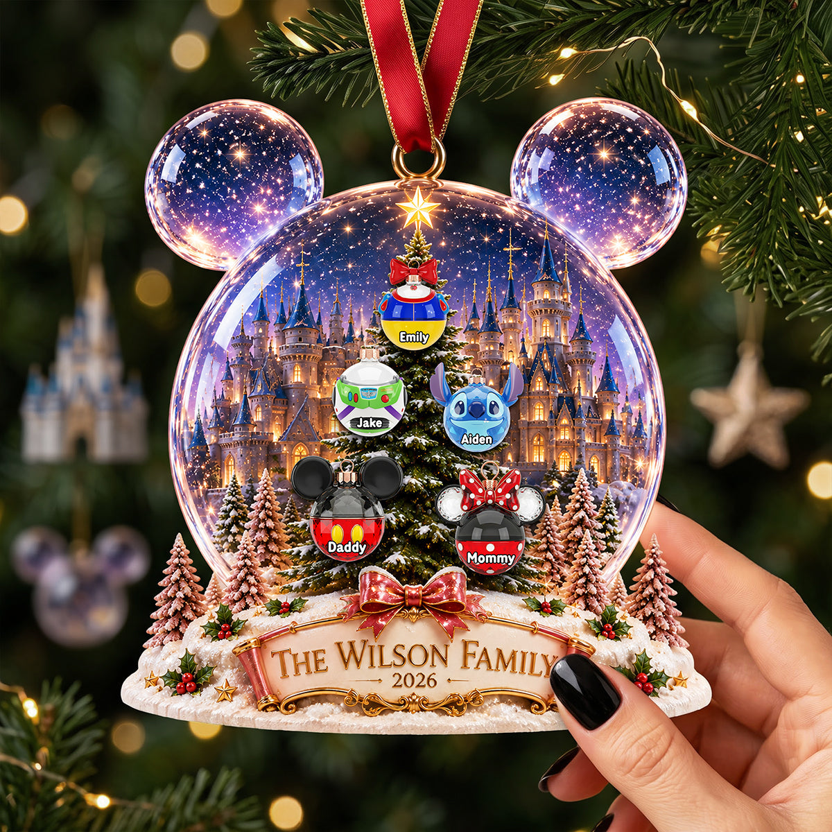 Magical Christmas Family Bubble Ornament - Personalized Gifts For Family 02NATA200826