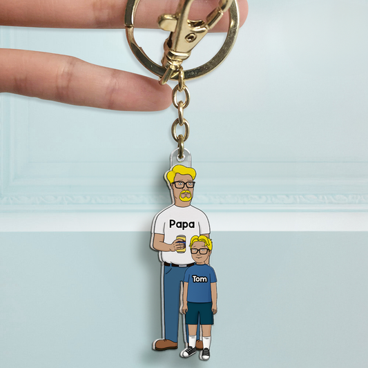 Funny Dad Acrylic Keychain - Personalized Gift For Dad 02QHHU210525HG-Homacus