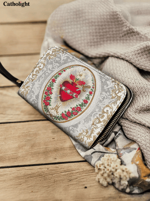 Catholight  Immaculate Heart of Mary Elegance - Leather Wallet Purse
