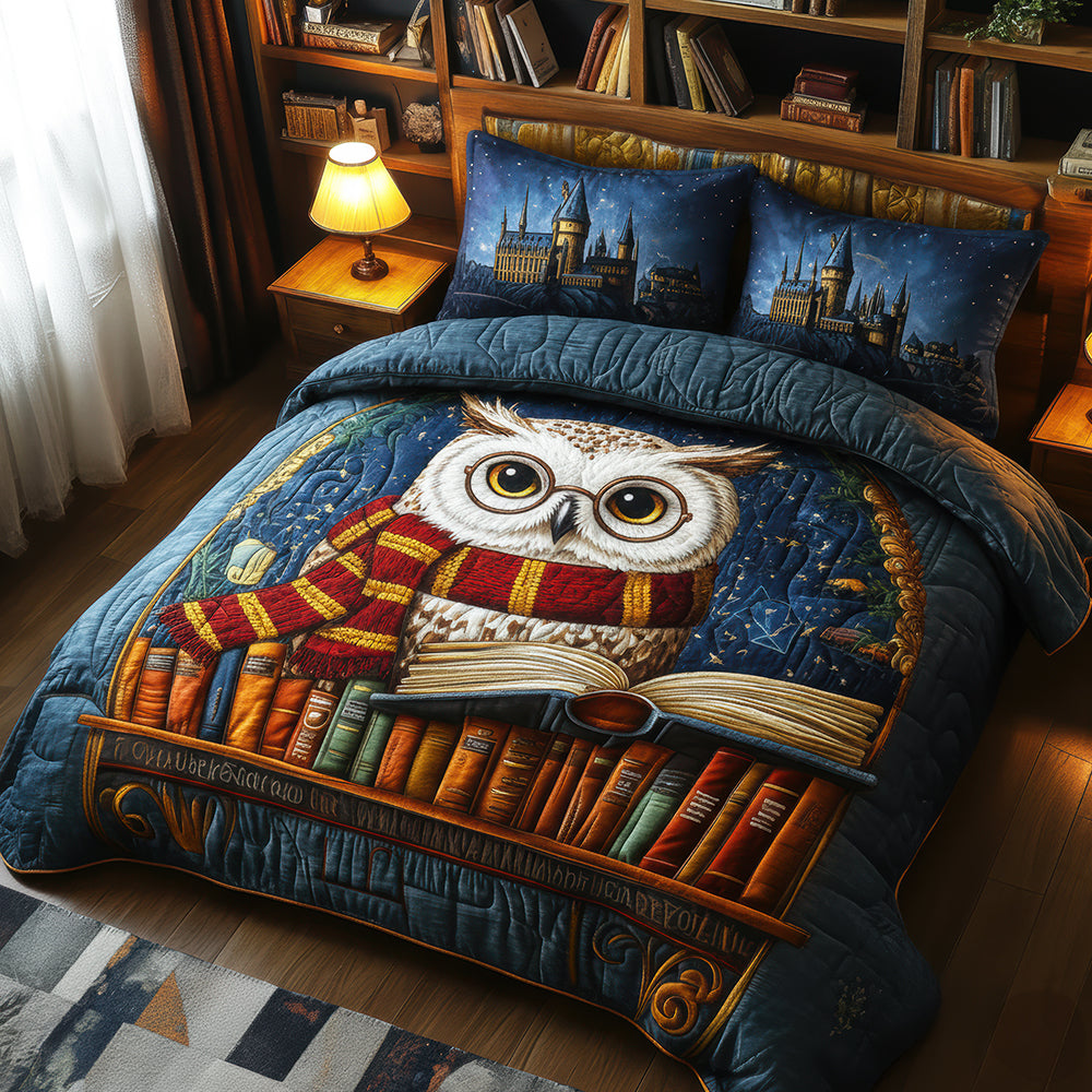 Fantasy Owl Quilt Bedding Set Special Line - Personalized Gifts For Book Lovers 01naqn100925