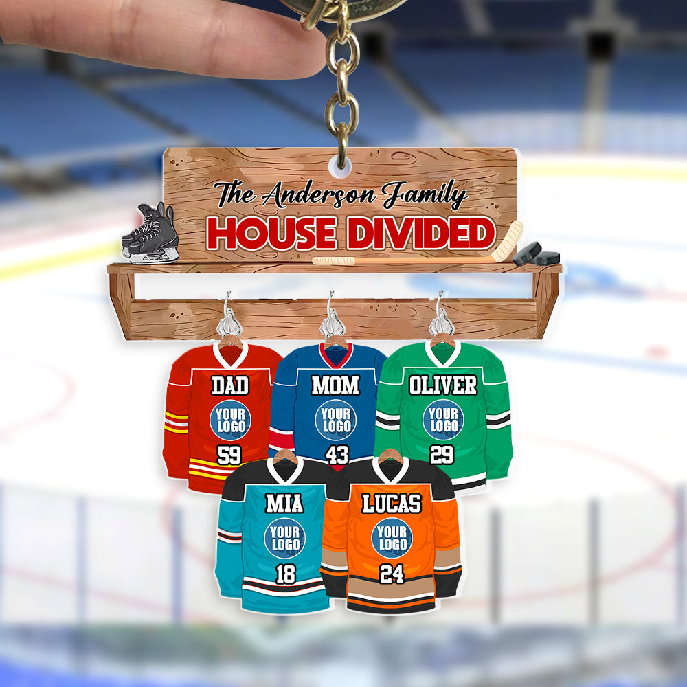 Ice Hockey Divided Family Personalized Gifts For Family Keychain 02HUDT090725