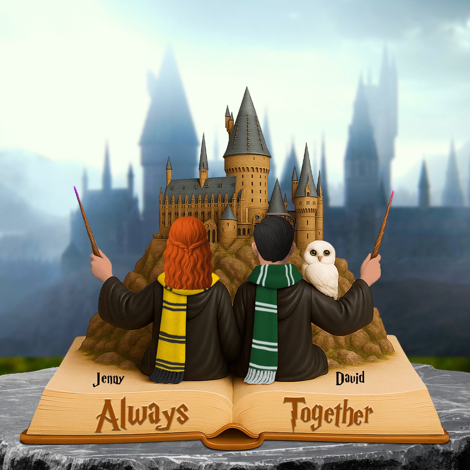 Wizard Couple Plaque - Personalized Gifts For Couple 01natn210525