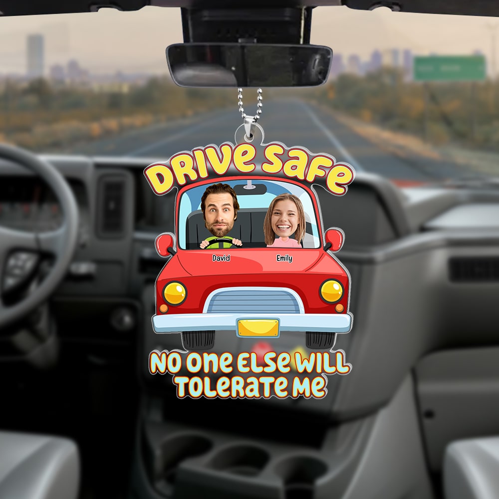 Custom Photo Gifts For Couple Car Ornament Drive Safe - Ornaments - GoDuckee