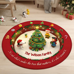 Personalized Cartoon Christmas Gifts For Family Quilted Round Mat 03kimg151025