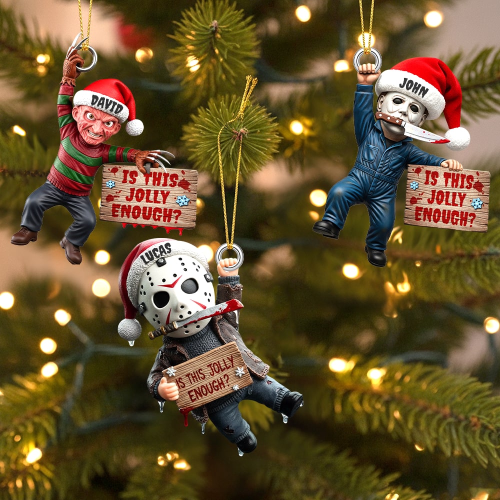 Creepy Jolly Christmas Ornament, Personalized Gifts For Horror Fans 01qhtn150925