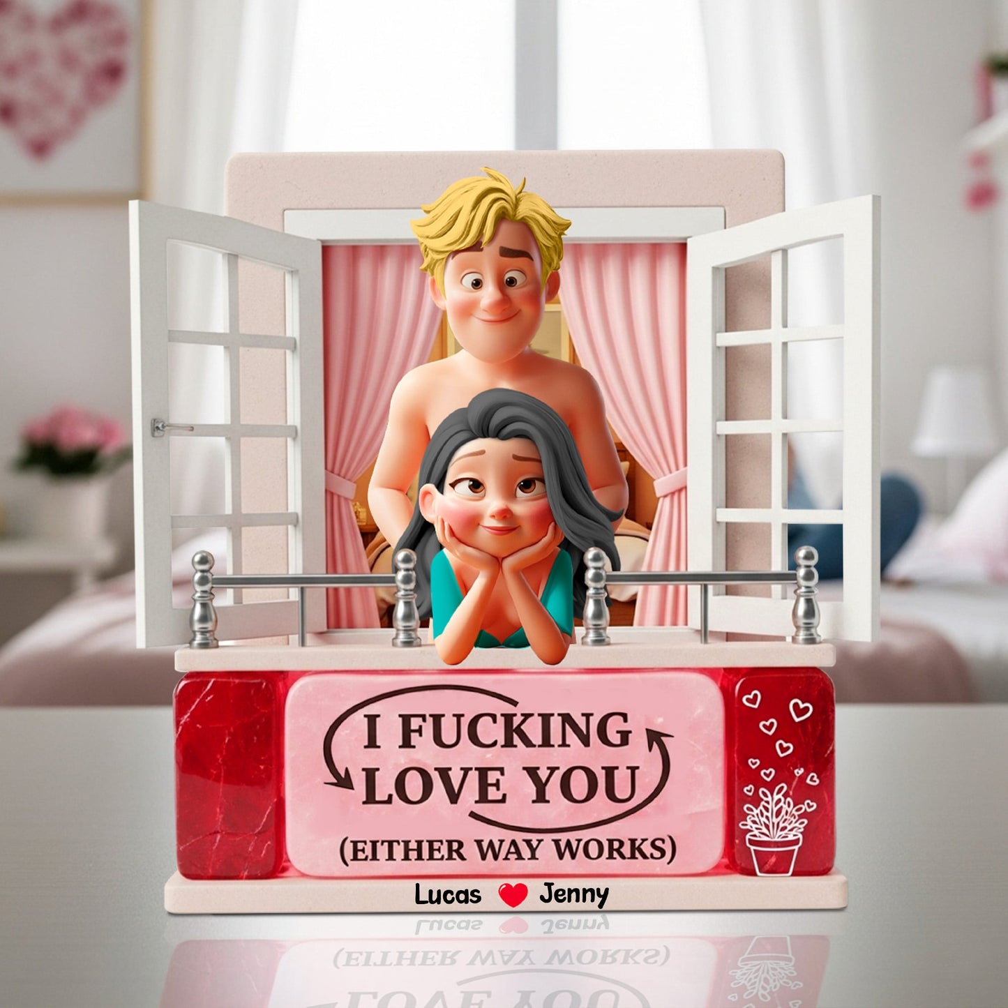 Personalized Gifts For Naughty Couple Acrylic Plaque, Cartoon Character 04tgtn180625 - Shaped Plaques - GoDuckee
