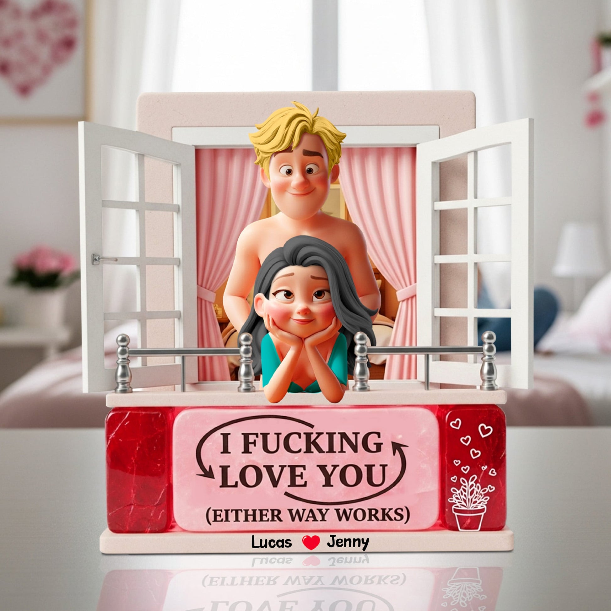 Personalized Gifts For Naughty Couple Acrylic Plaque, Cartoon Character 04tgtn180625 - Shaped Plaques - GoDuckee