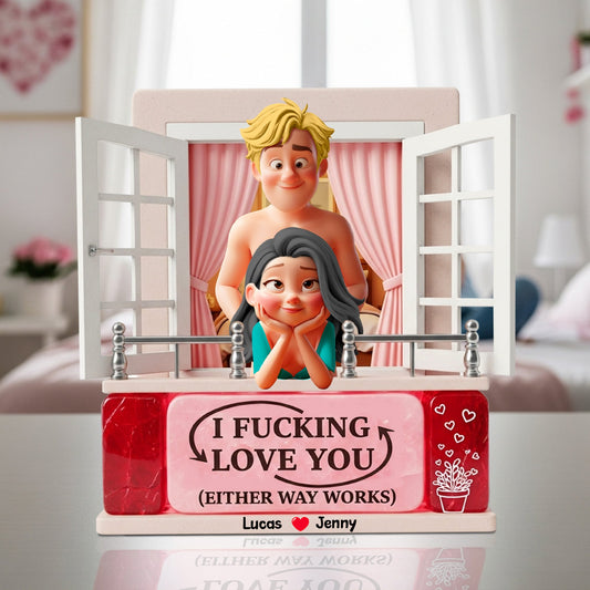Personalized Gifts For Naughty Couple Acrylic Plaque, Cartoon Character 04tgtn180625 - Shaped Plaques - GoDuckee