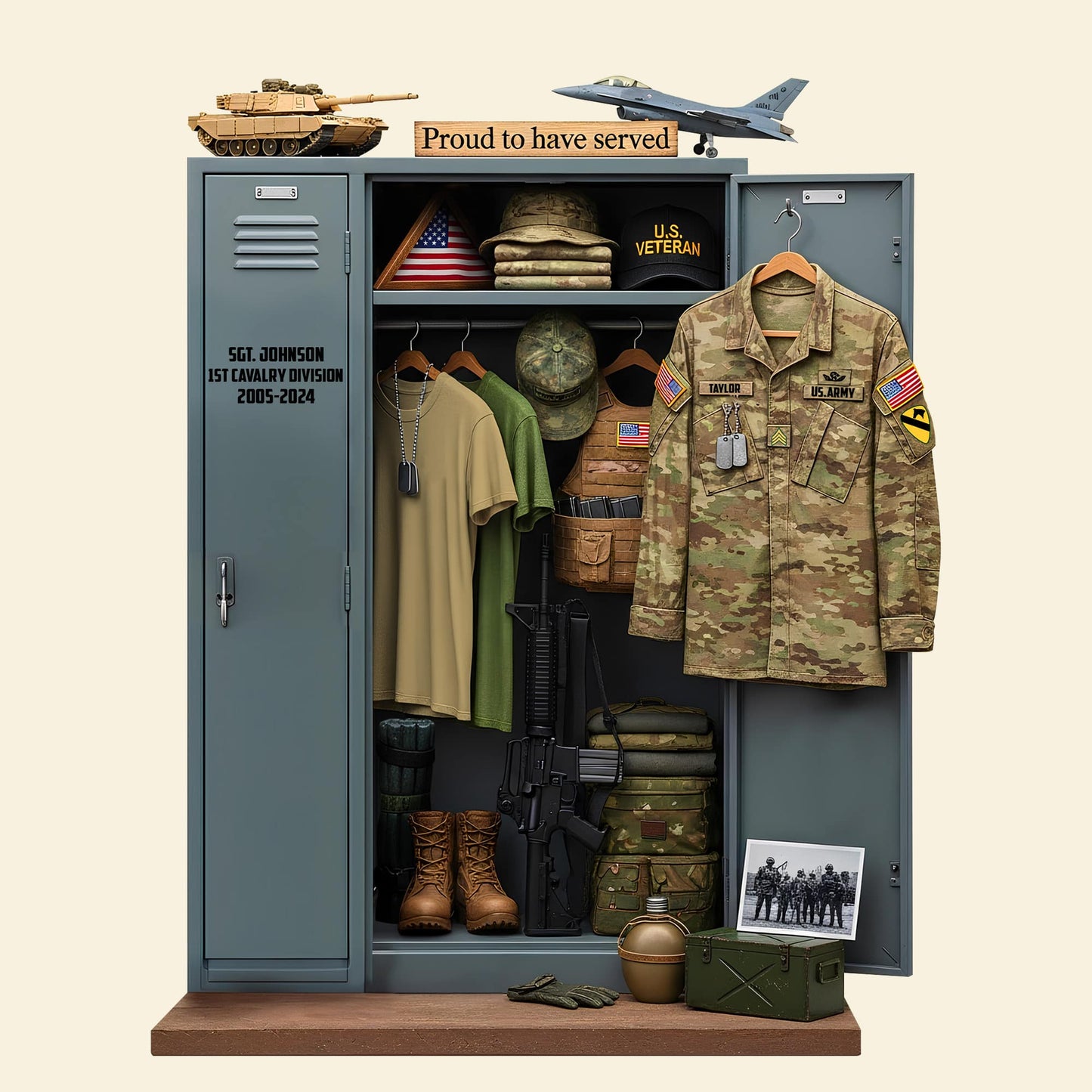 Proud To Serve Christmas Plaque – Custom Keepsake For Veterans 01qhtn090625