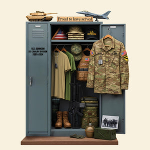 Proud To Serve Christmas Plaque – Custom Keepsake For Veterans 01qhtn090625