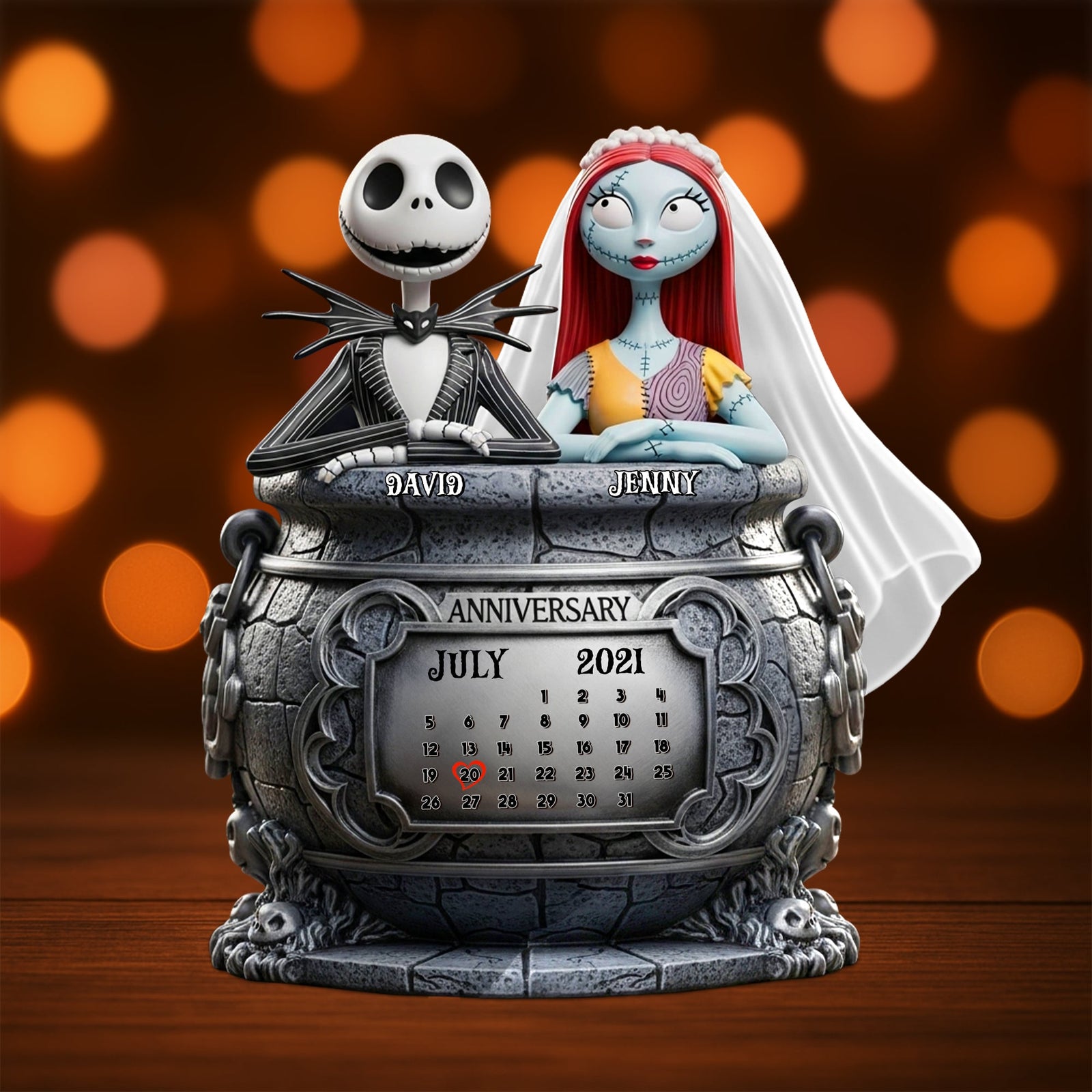 Skull Couple Personalized Anniversary Gifts For Couple Plaque 05totn140725