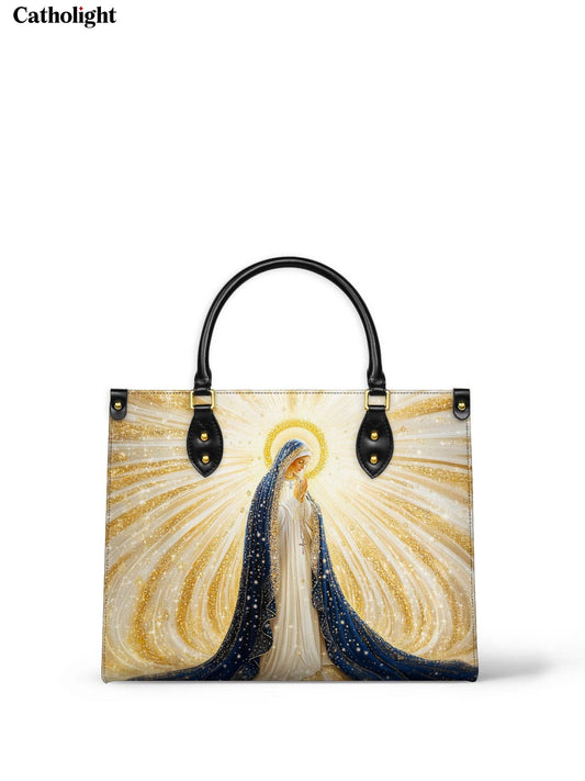 Catholight  Our Lady of Light Leather Handbag - Divine Grace in Every Detail